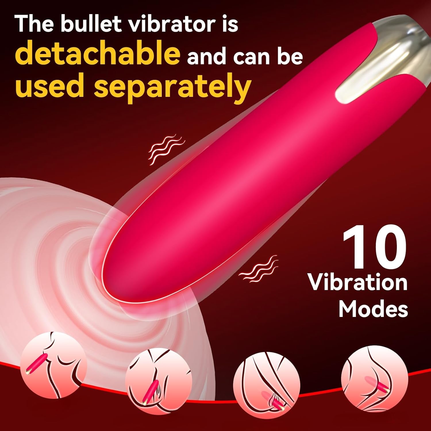 CrimsonPetal Red Cock Ring Bullet Vibrator Clit Stimulator - SinfulX - Personal Care > Sexual Wellness > Couples Cock Ring