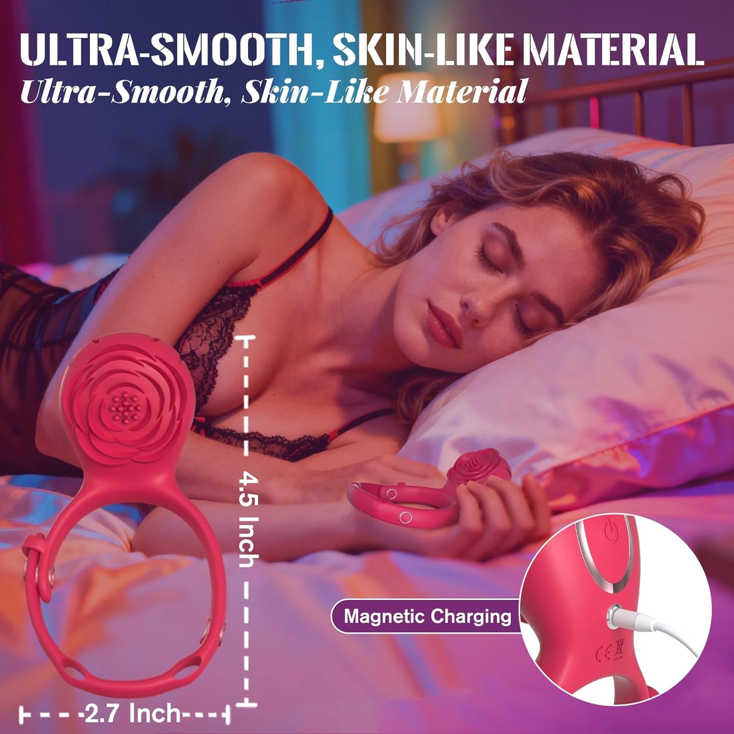 VersaBloom Adjustable Cock Ring Clit Stimulator App Control - SinfulX - Personal Care > Sexual Wellness > Couples Cock Ring
