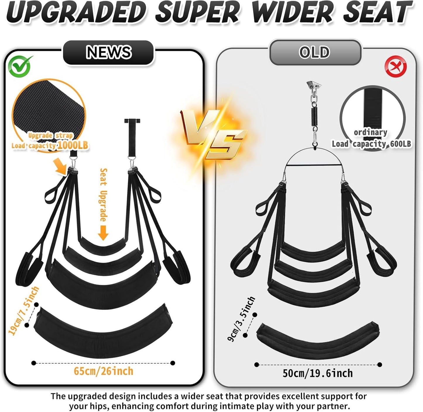 VelvetLift Door Sex Swing with Cushions & Armrests - SinfulX - 