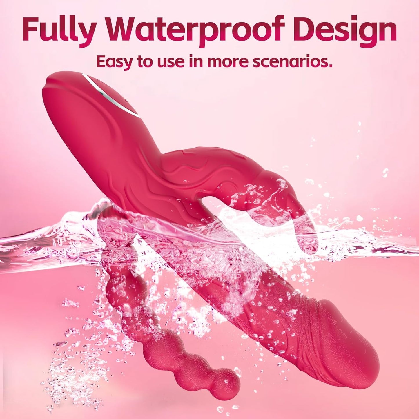 RoseFlux 3 - in - 1 Rabbit Vibrator 10 Modes Silicone Waterproof - SinfulX - 