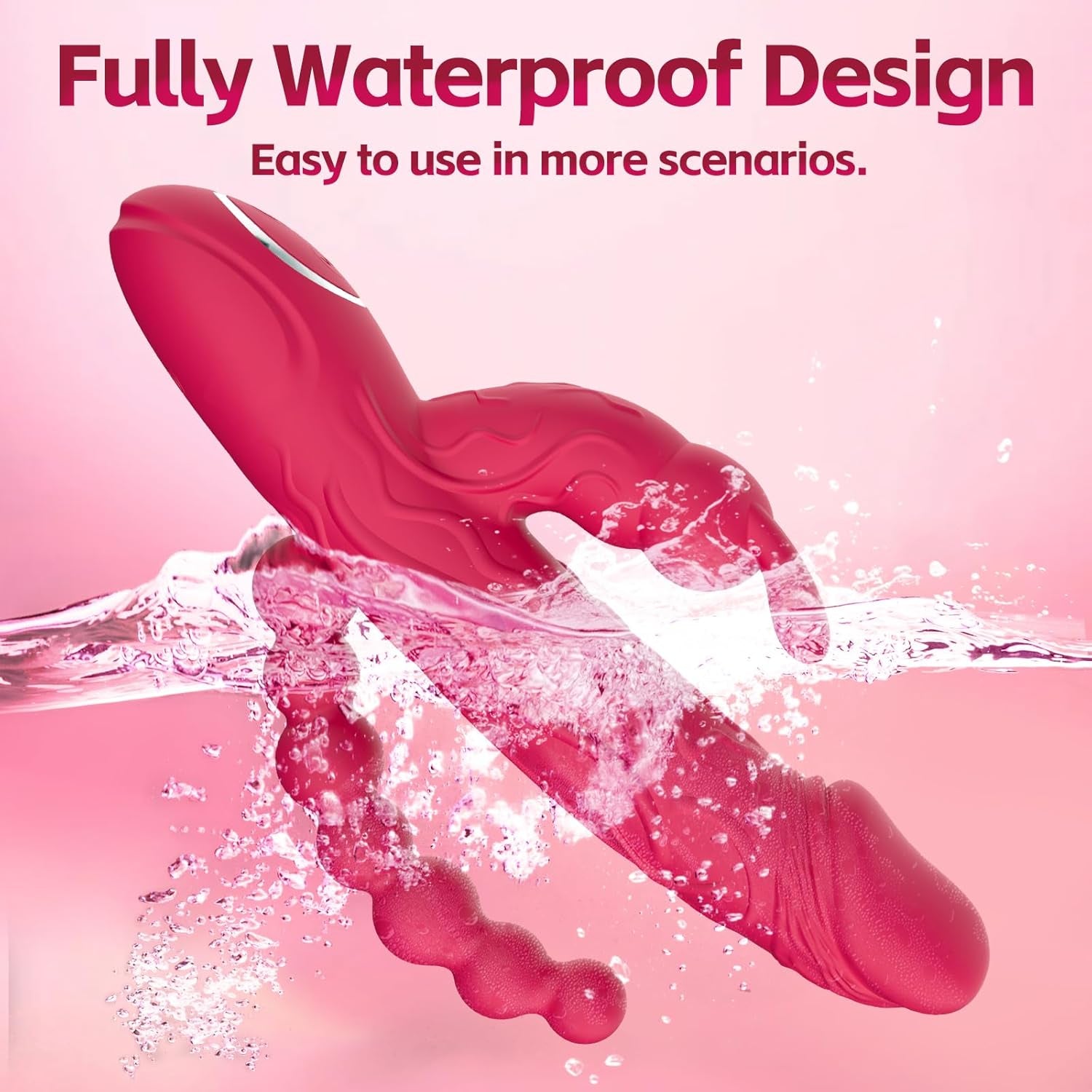 RoseFlux 3 - in - 1 Rabbit Vibrator 10 Modes Silicone Waterproof - SinfulX - 