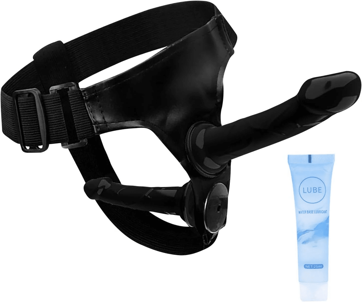 ObsidianXII Ebony Strap-On Harness with Dual Dildos - SinfulX -