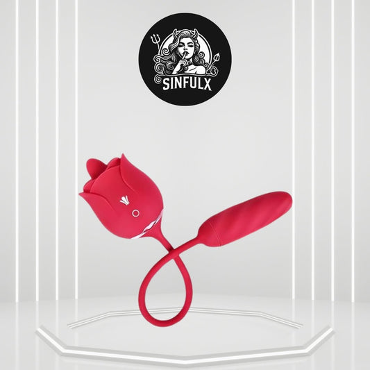 DualBloom Rose Thrusting Vibrator - SinfulX