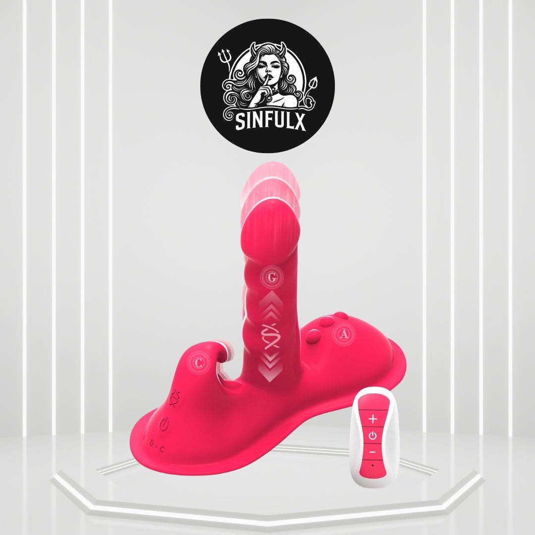 RideQueen Sit & Ride Thrusting Dildo with Remote - SinfulX -
