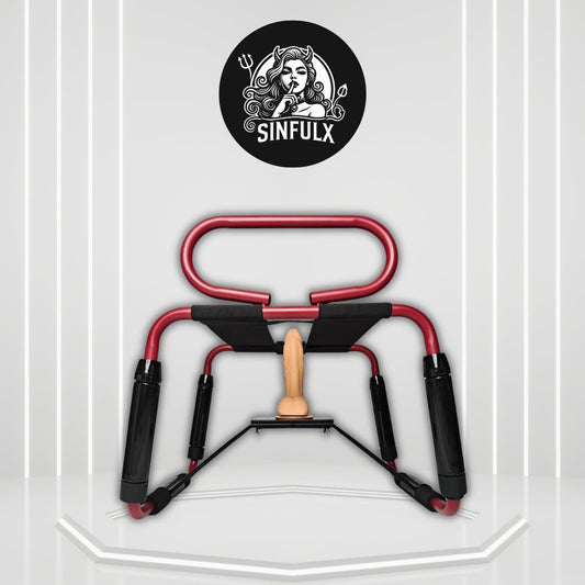 CrimsonLift Adjustable Sex Chair with Armrests & Dildo Mount - SinfulX - 