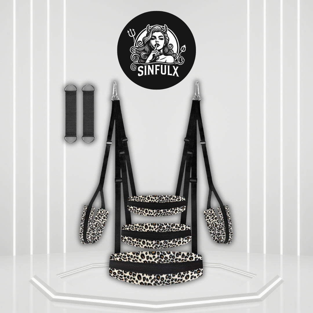 WildLuxe Leopard Print Door Sex Swing 400lb