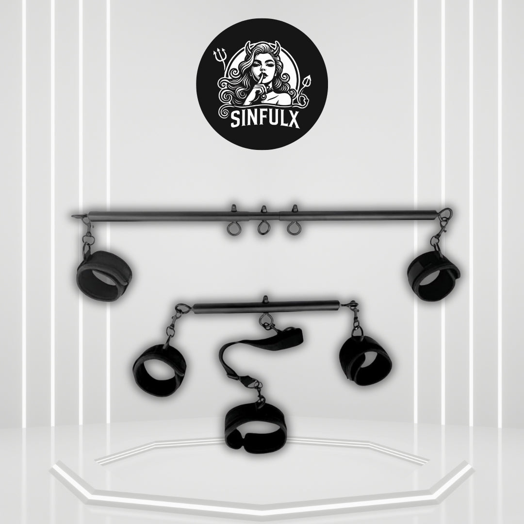 SteelBound Dual Spreader Bar BDSM Kit with Collar & Cuffs