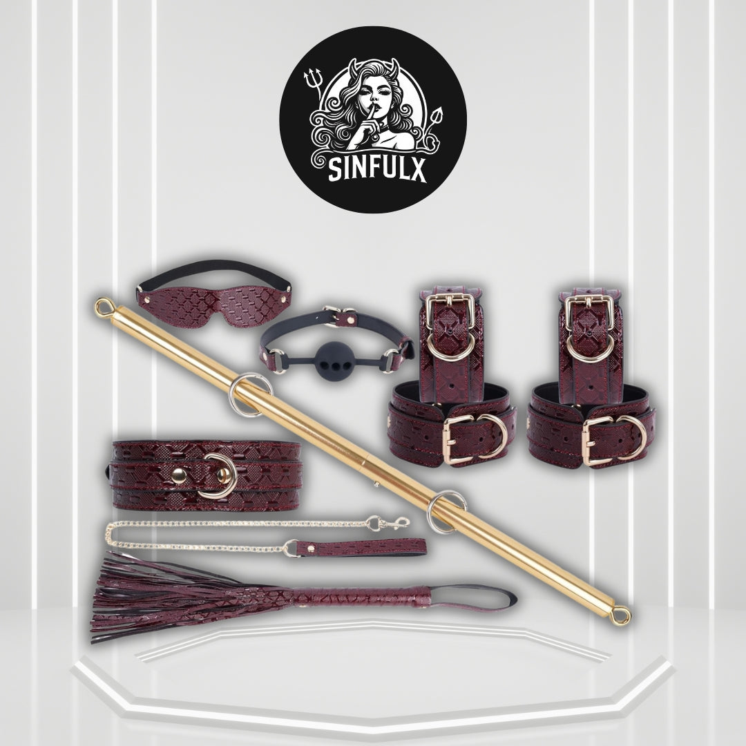 CrimsonRoyale 10PCS BDSM Spreader Bar Bondage Kit