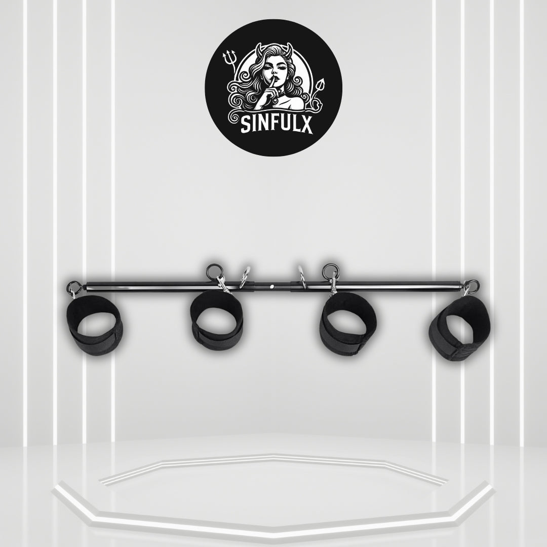 VelvetSpread Adjustable BDSM Spreader Bar with Cuffs