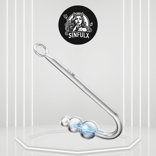 VibeSteel Vibrating Anal Hook Plug 3 Balls 9 Modes - SinfulX -