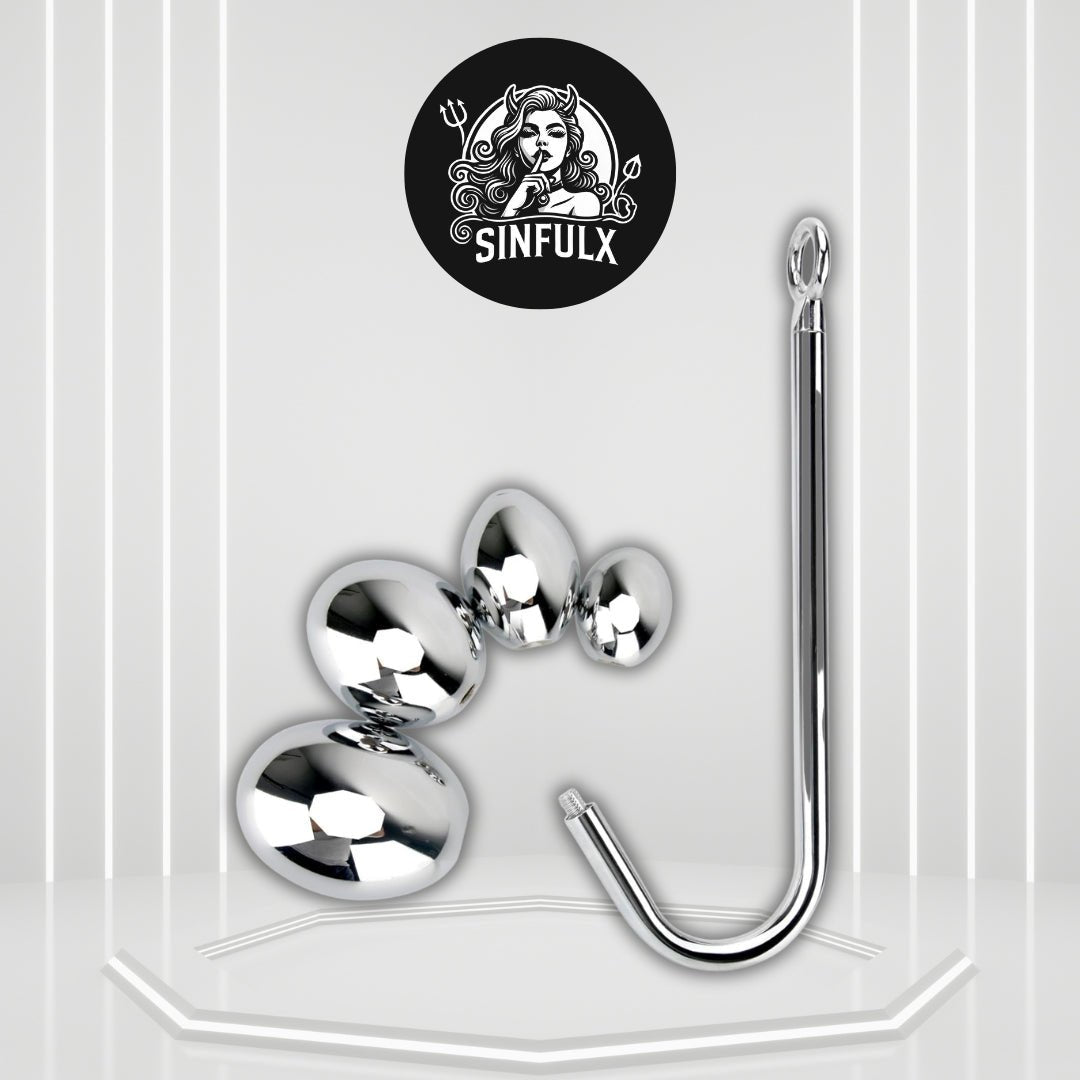 SteelHook Stainless Steel Anal Hook Set with 4 Balls - SinfulX -