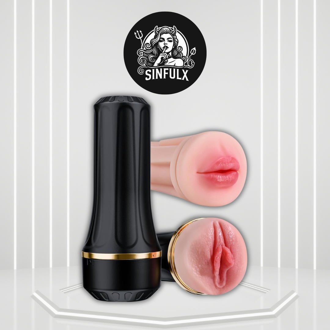 DuoGrip Dual Sleeve Pocket Pussy 7.5" Manual Stroker - SinfulX -