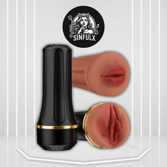 DuoFlex Dual Sleeve Pocket Pussy 7.5" Manual Stroker - SinfulX -