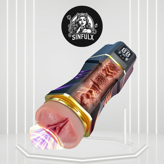 SensaFlow Vibrating Pocket Pussy 5 Suction 9 Vibration Stroker - SinfulX -