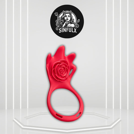 PetalDrive Rose Cock Ring Clit Stimulator App Control - SinfulX -