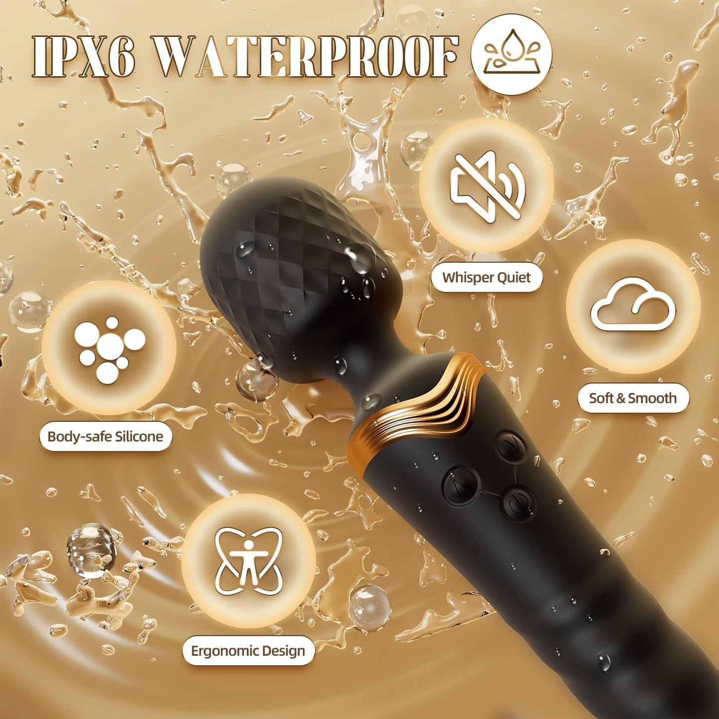 TwinPulse Dual Wand Vibrator 9 Modes Rechargeable Waterproof - SinfulX - Personal Care > Sexual Wellness > Wand Vibrator