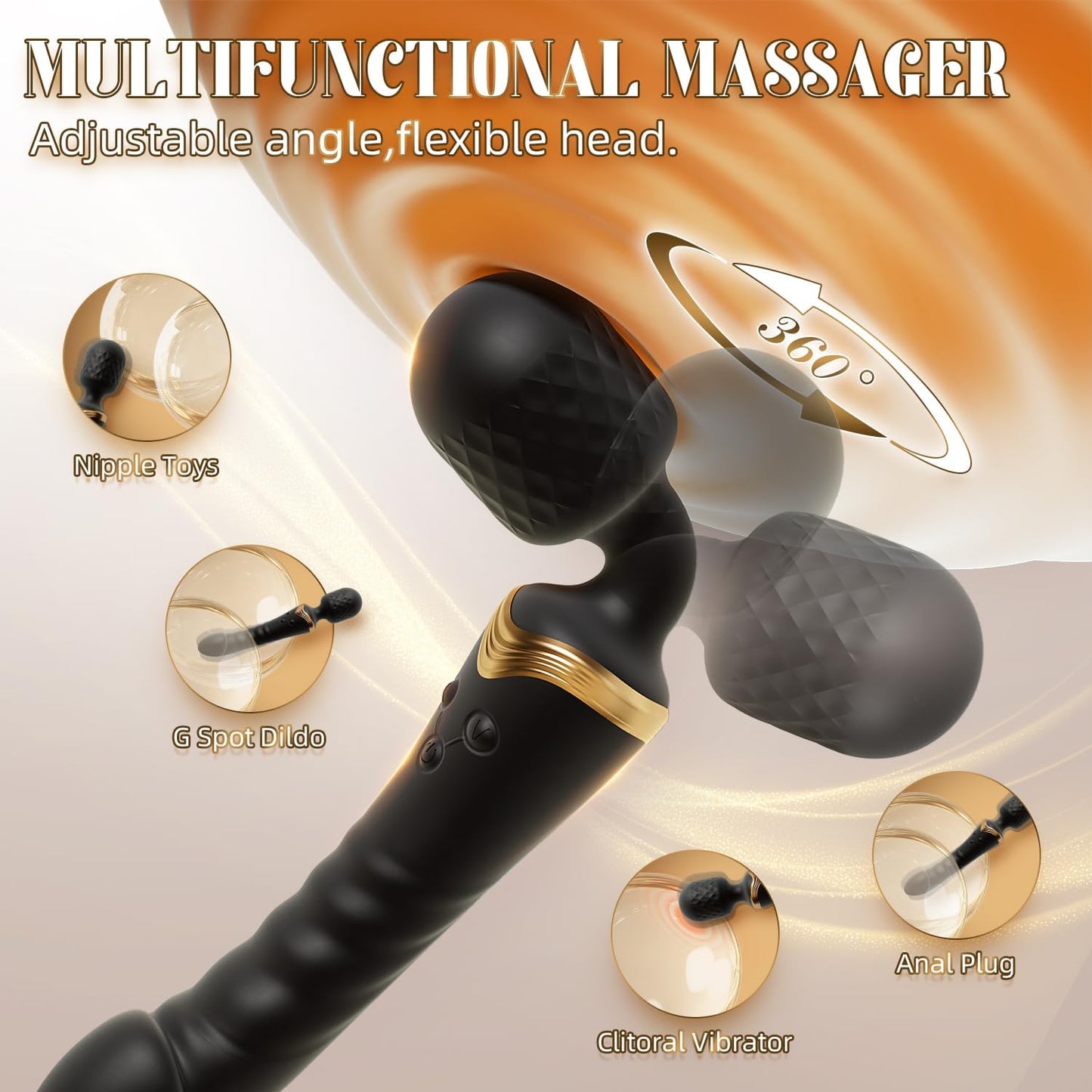TwinPulse Dual Wand Vibrator 9 Modes Rechargeable Waterproof - SinfulX - Personal Care > Sexual Wellness > Wand Vibrator