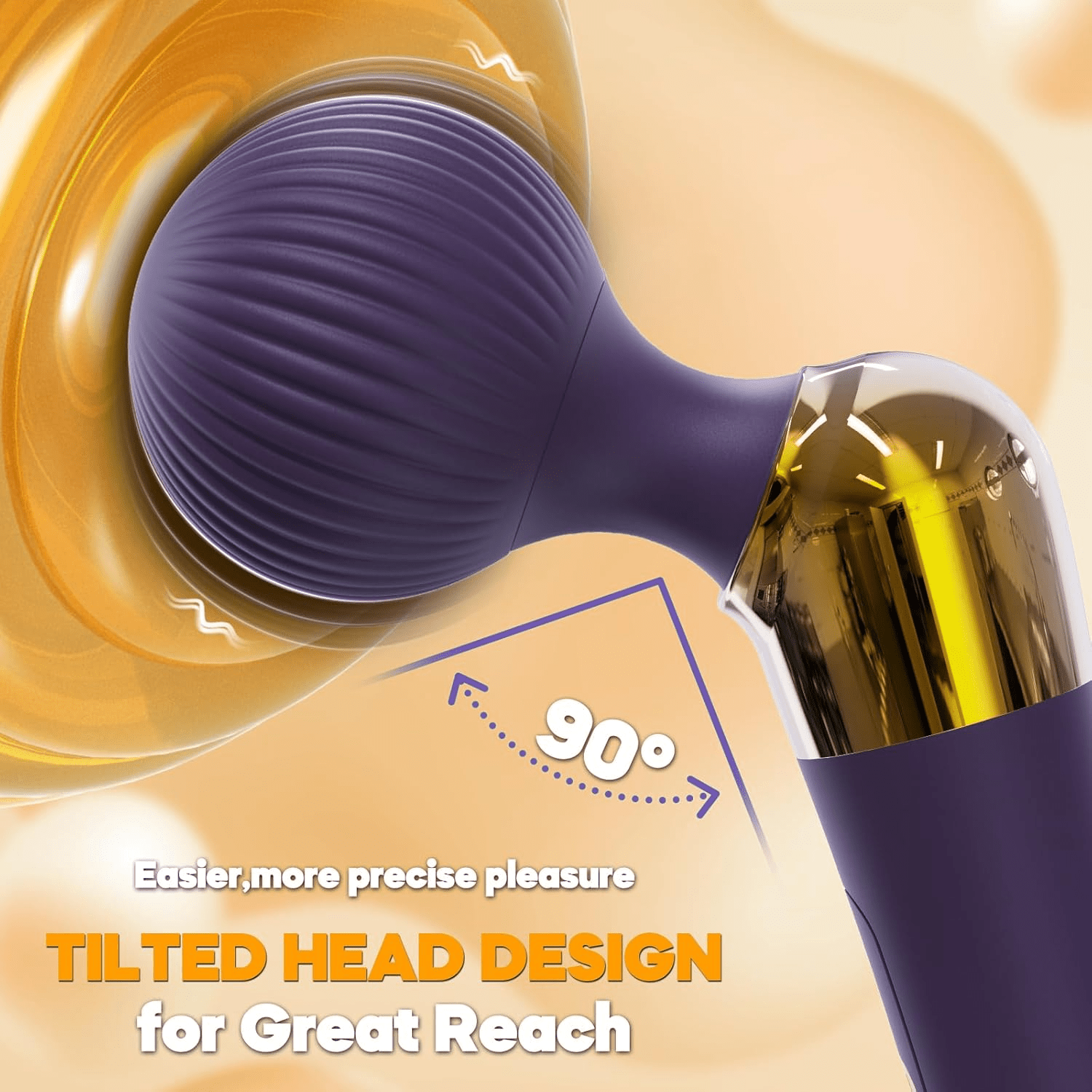 AnglePulse Tilted Head Wand Vibrator 10 Modes Rechargeable - SinfulX - Personal Care > Sexual Wellness > Wand Vibrator