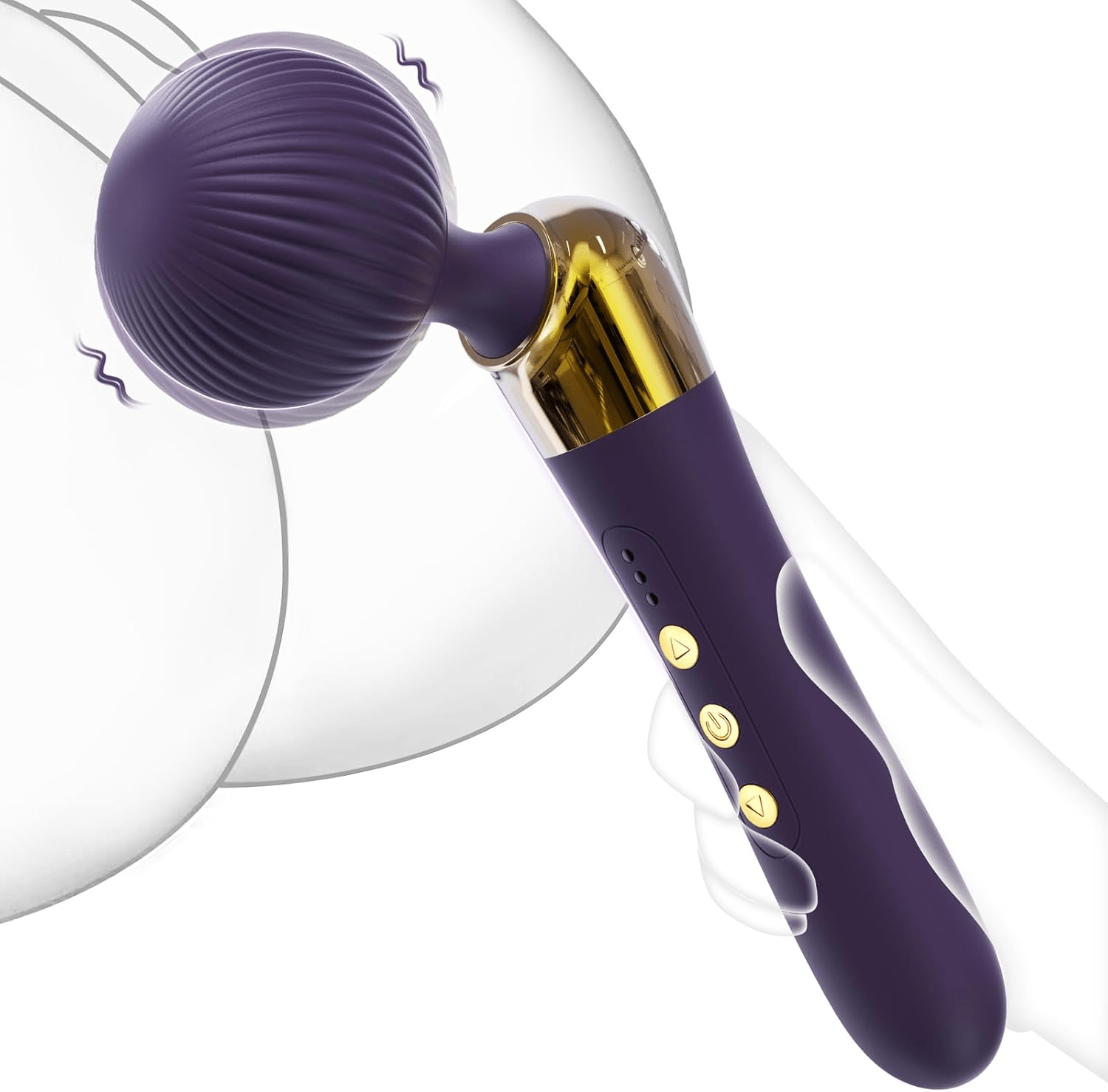 AnglePulse Tilted Head Wand Vibrator 10 Modes Rechargeable - SinfulX - Personal Care > Sexual Wellness > Wand Vibrator