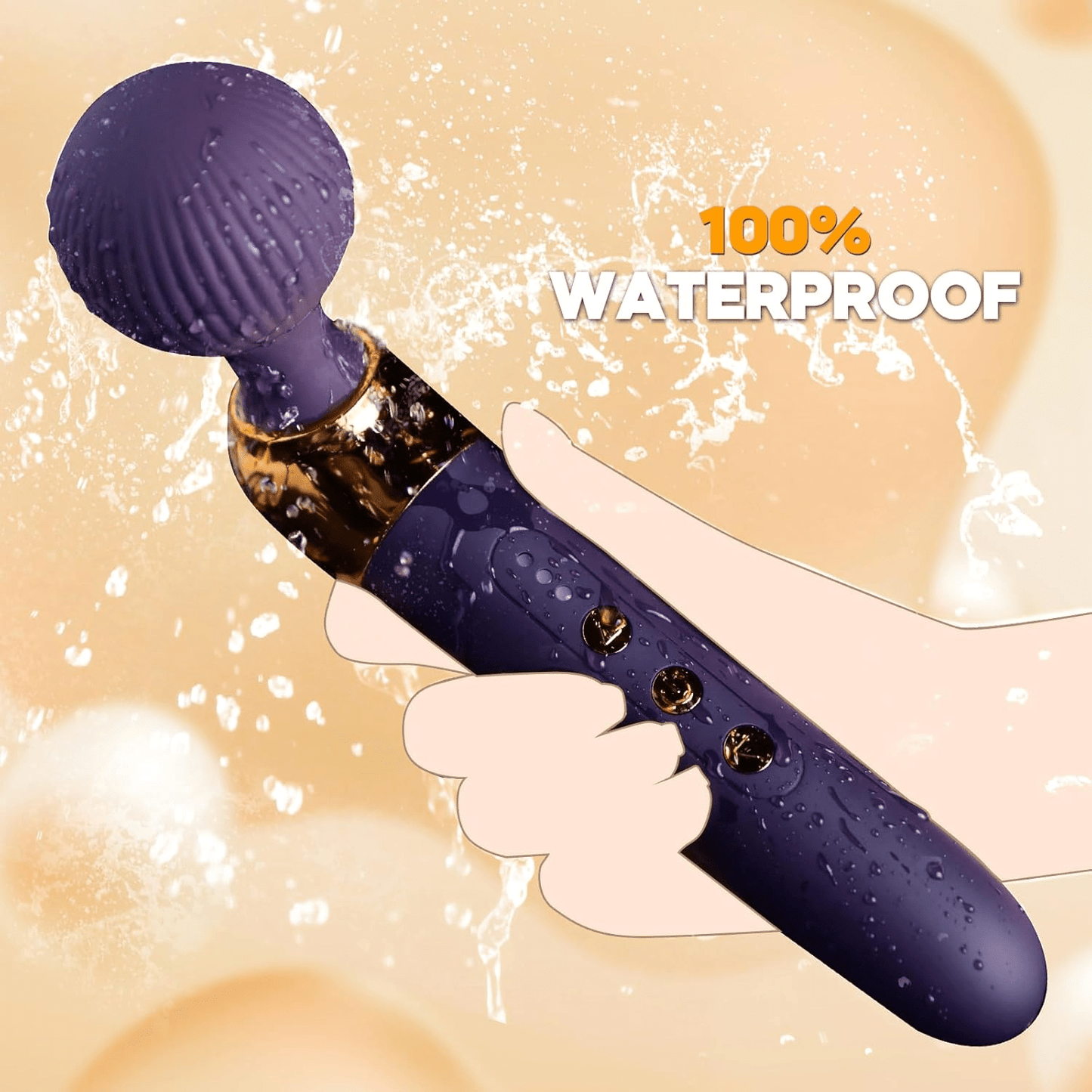 AnglePulse Tilted Head Wand Vibrator 10 Modes Rechargeable - SinfulX - Personal Care > Sexual Wellness > Wand Vibrator