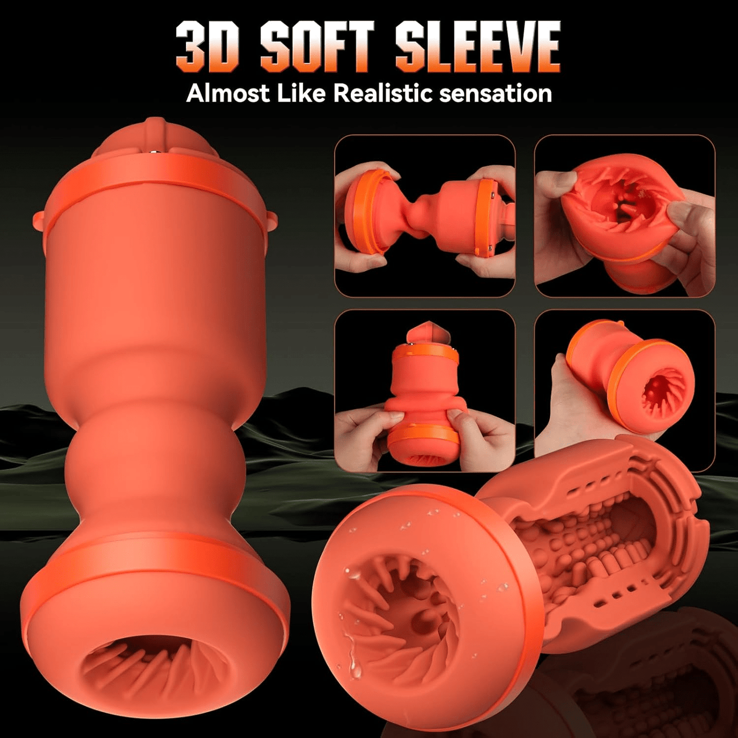 Heating Male Masturbator Penis Pump, Upgrade 5 in 1 Male Sex Toys for Men, AI Interaction APP Control with 9 Vibrating & Licking & Thrusting & Suck Modes, Adult Sex Toy Machines Devices Pocket Pussy - SinfulX - 