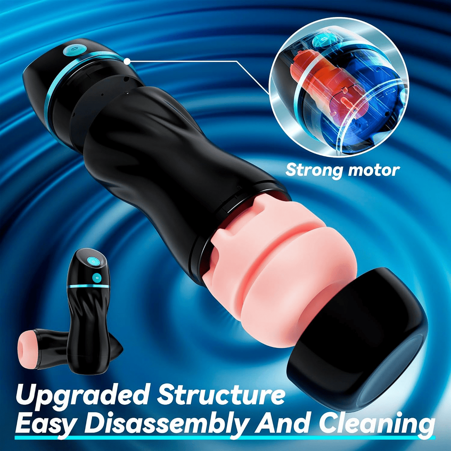 AI Interactive Sucking Male Masturbators - 7 Vibration & Suction Hands Free Pocket Pussy Male Stroker with 3D Realistic Textured, Blowjob Toy Penis Pump Adult Male Sex Toys for Men Sex Machine - SinfulX - 