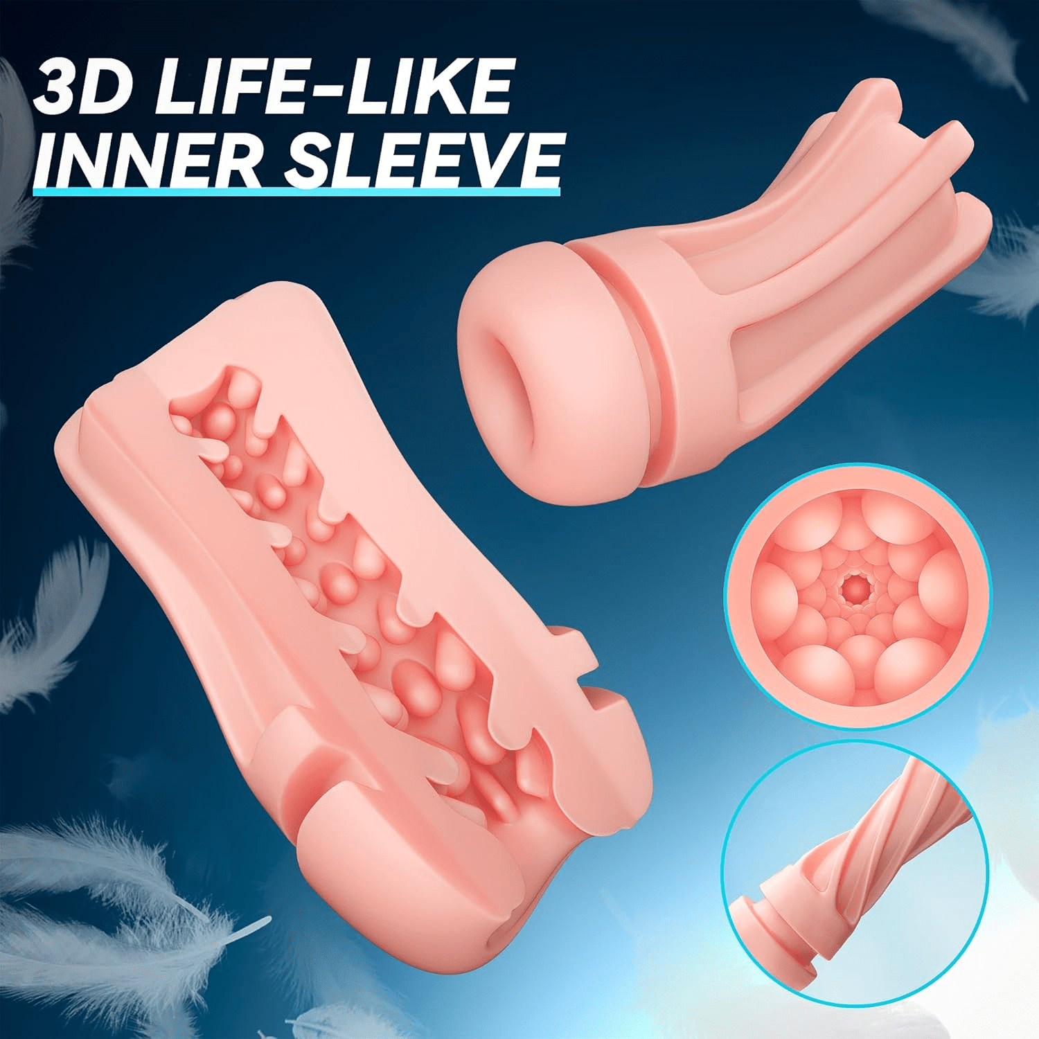 AI Interactive Sucking Male Masturbators - 7 Vibration & Suction Hands Free Pocket Pussy Male Stroker with 3D Realistic Textured, Blowjob Toy Penis Pump Adult Male Sex Toys for Men Sex Machine - SinfulX - 