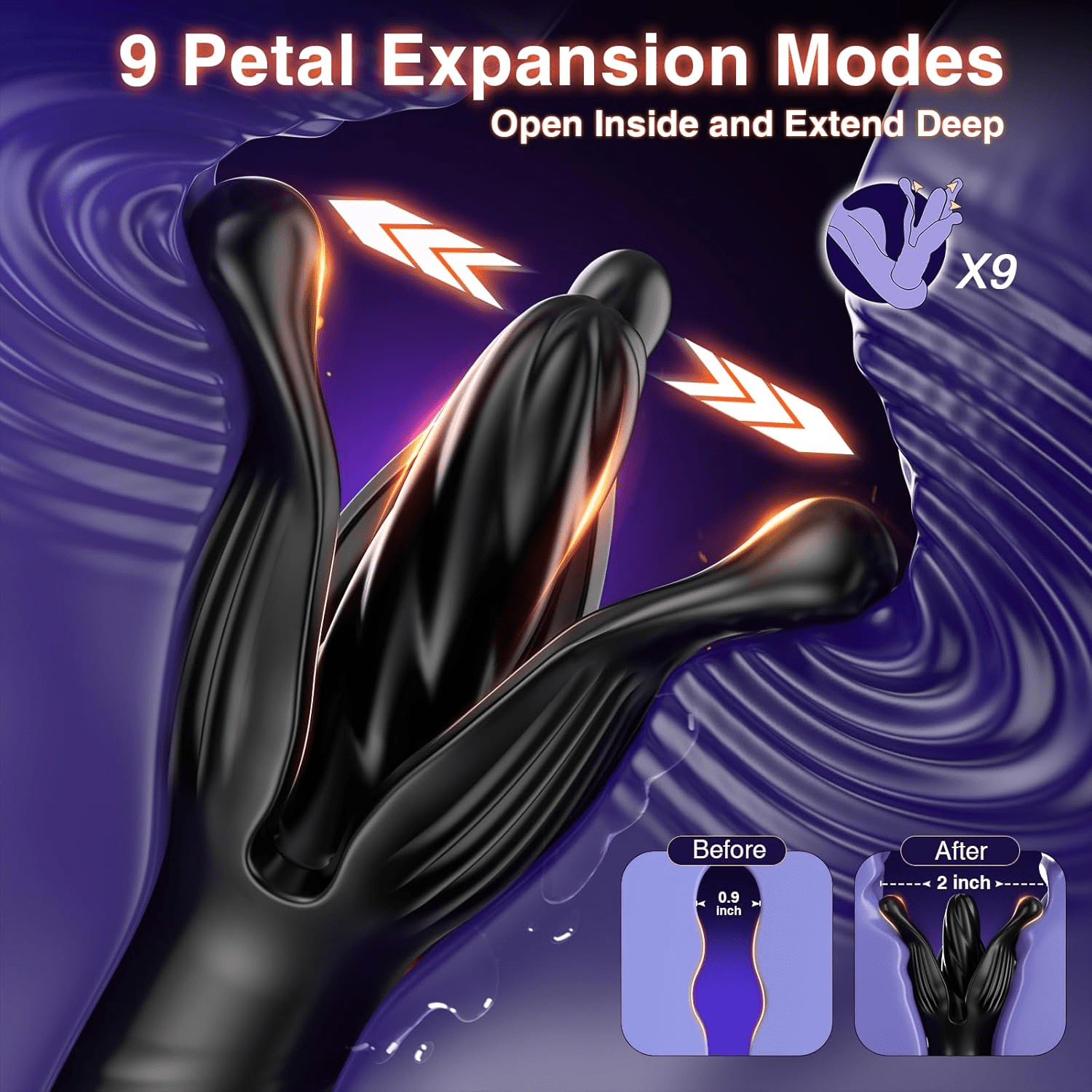 Prostate Massager Anal Toys, AI Sync Butt Plug Male Sex Toys for Men Sex Toy Anal Plug Adult Toys with 9 Tension Shock Flapping Thrusting Vibrating Cock Ring Anal Vibrator for Men S&M Crops - SinfulX - 
