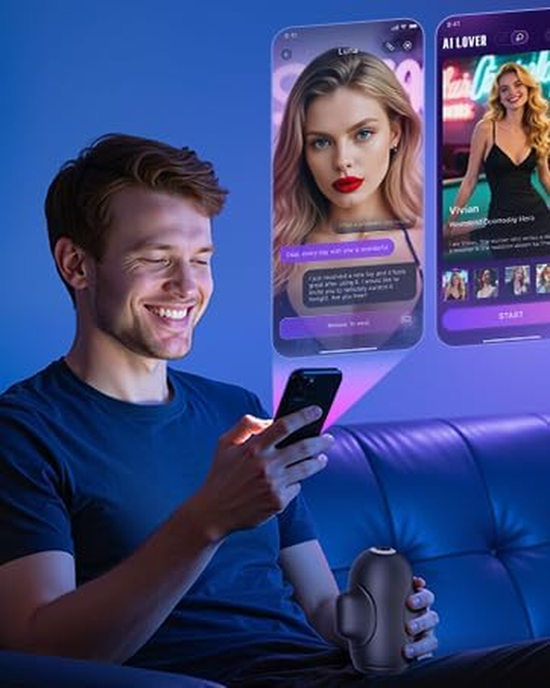 Mens Sex Toys for Men Penis Vibrator - 3 Motors Male Maturbator with 10 Vibrating & AI Sync App, Adult Toys with Pocket Pussy Squeezable Sleeve for 360° Stroker, Adult Sex Toy Edible Sensual Delights - SinfulX - 