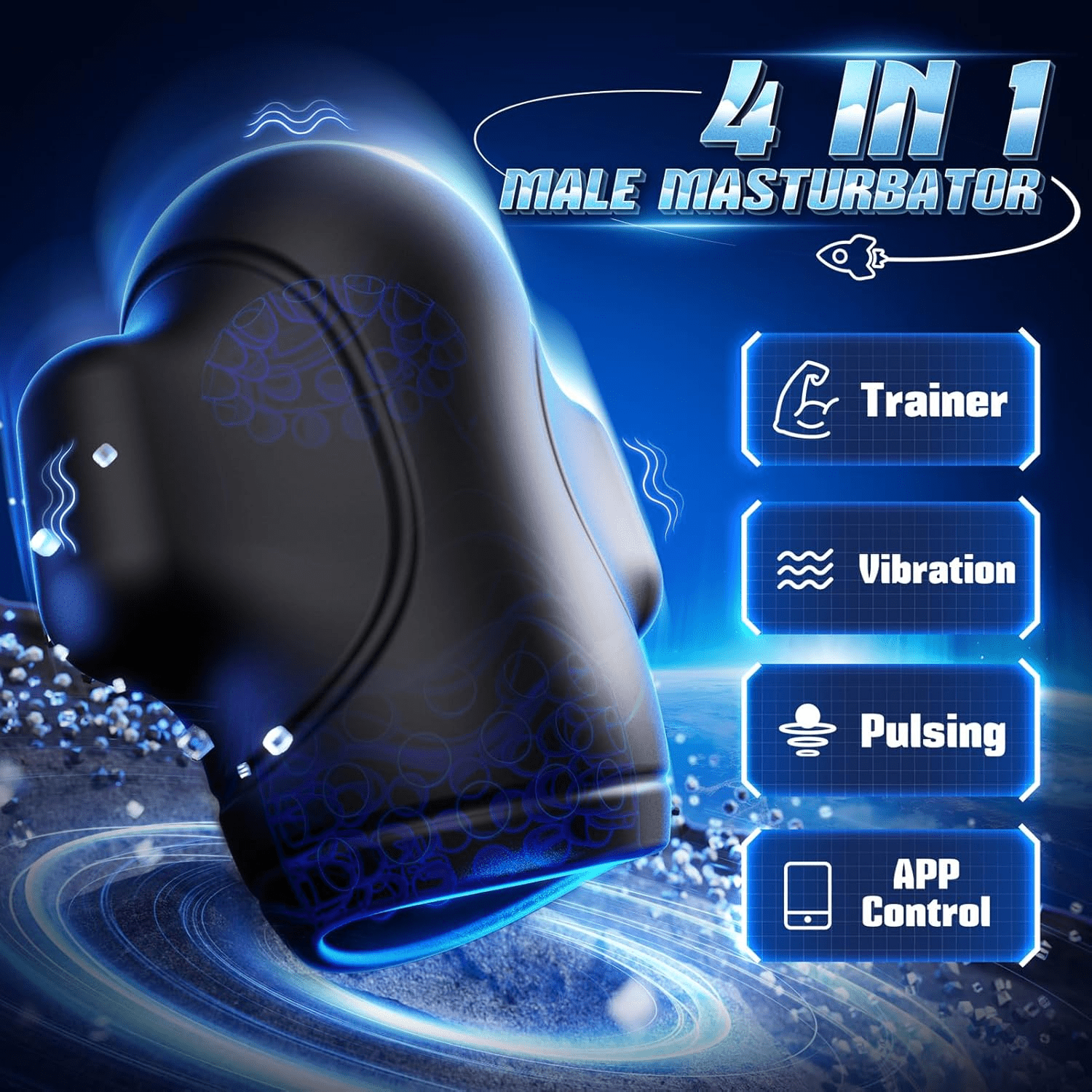 Mens Sex Toys for Men Penis Vibrator - 3 Motors Male Maturbator with 10 Vibrating & AI Sync App, Adult Toys with Pocket Pussy Squeezable Sleeve for 360° Stroker, Adult Sex Toy Edible Sensual Delights - SinfulX - 