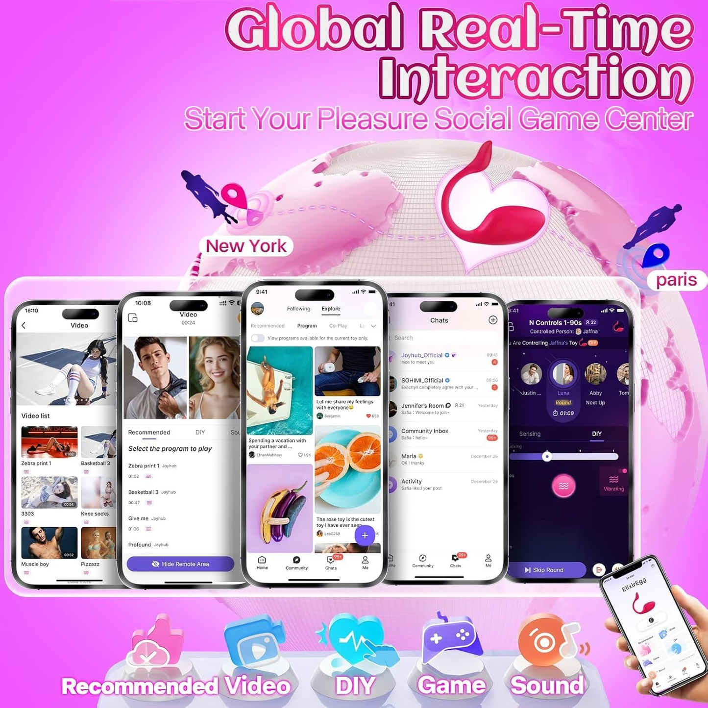 Sex Toys Vibrator for Women Men - Vibrators Wearable Panty Dildo with 9 Vibrations, G Spot Clitoral Stimulator Anal Butt Plug, Rechargeable AI Sync APP Control Adult Anus Sex Toy Strapon Dildo - SinfulX - 