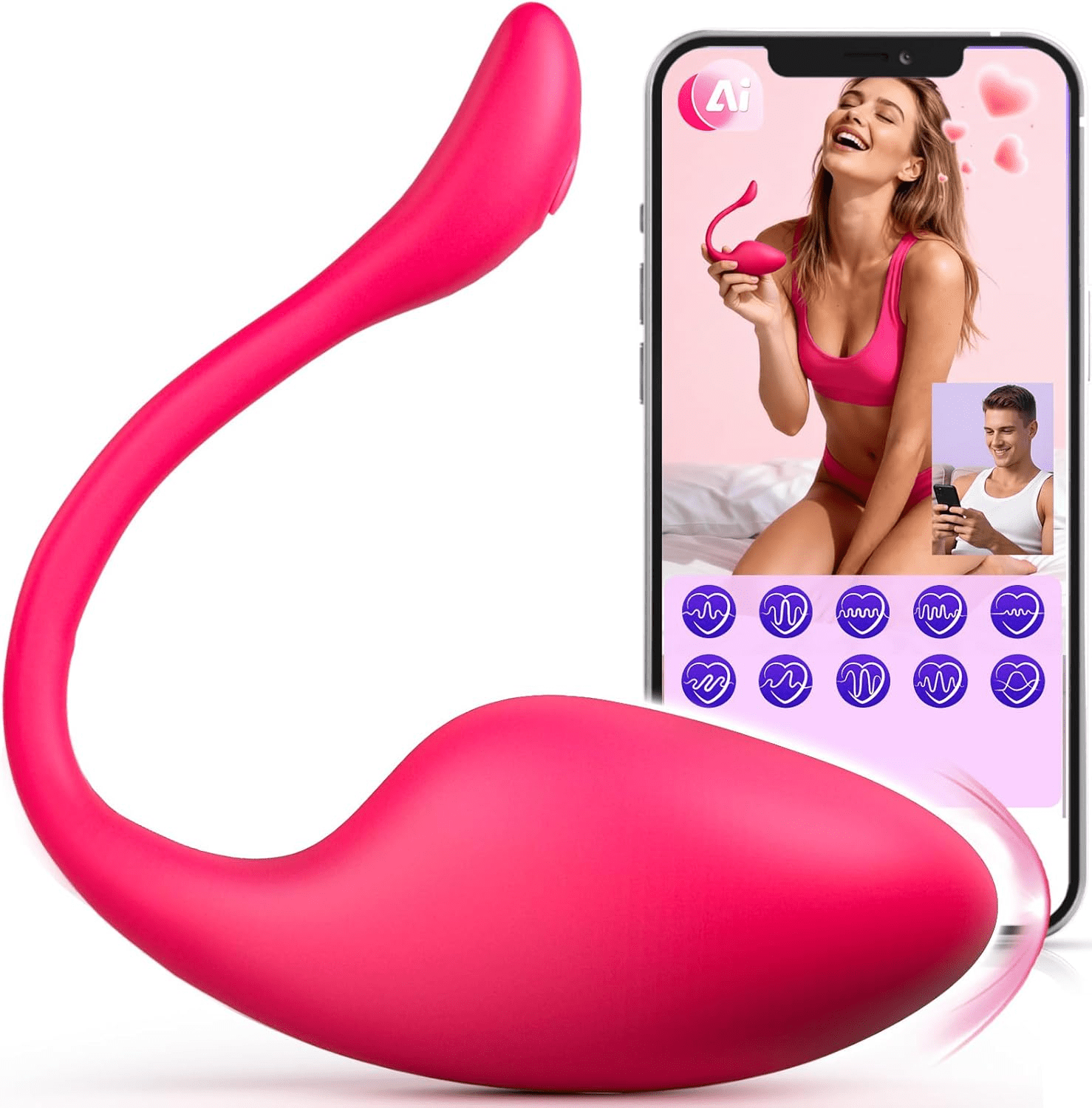 Sex Toys Vibrator for Women Men - Vibrators Wearable Panty Dildo with 9 Vibrations, G Spot Clitoral Stimulator Anal Butt Plug, Rechargeable AI Sync APP Control Adult Anus Sex Toy Strapon Dildo - SinfulX - 
