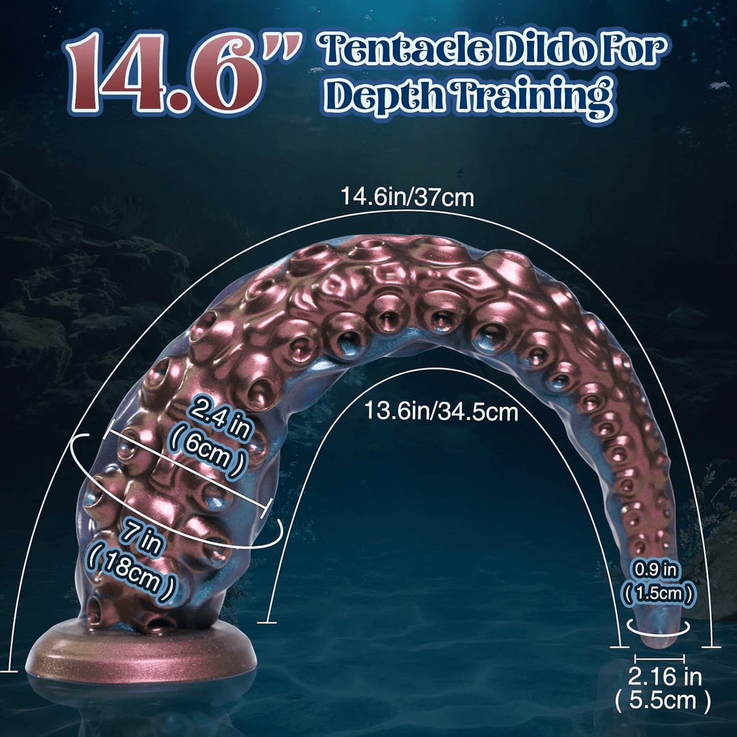 Tentacle Monster Dildo Vibrator – 14.6 Inch Long Silicone Dildos with 10 Vibration Modes, AI Sync App & Remote Control, Suction Cup Dildo for Clit G - Spot, Adult Sex Toys for Women Men Couples - SinfulX - 