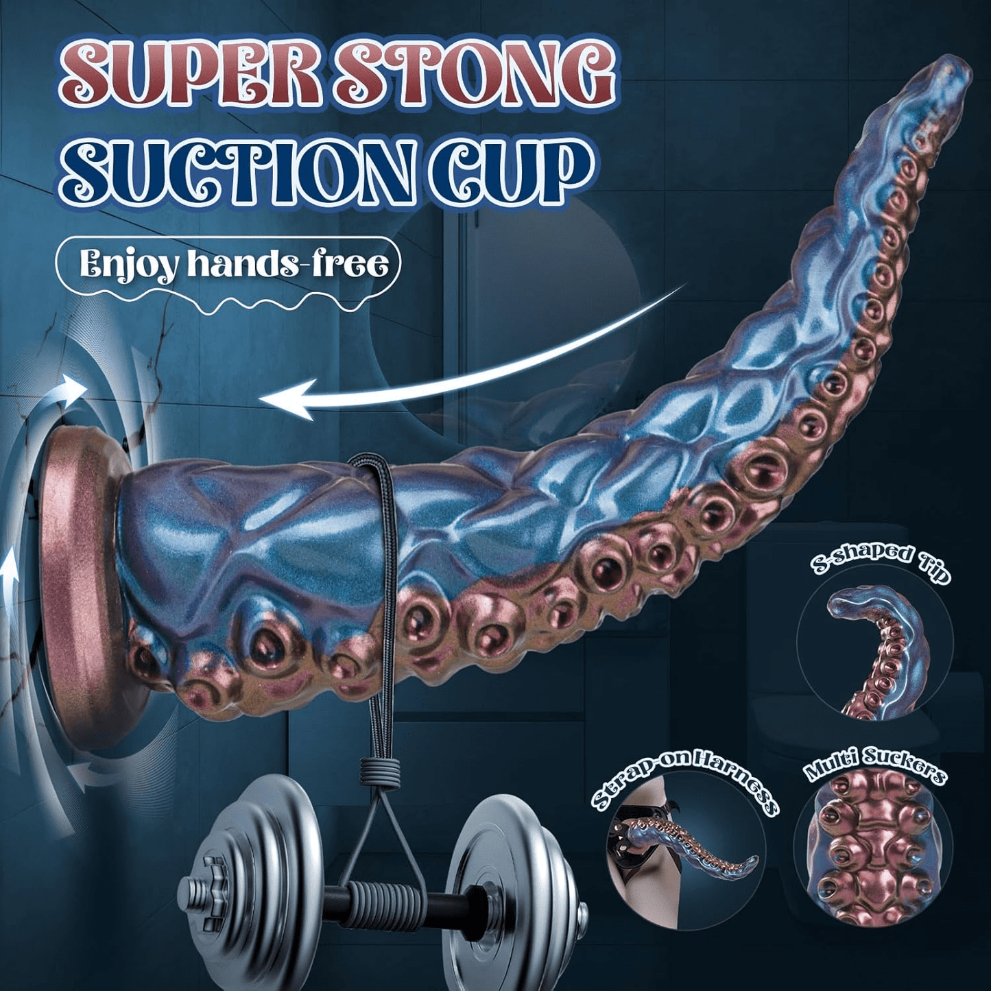 Tentacle Monster Dildo Vibrator – 14.6 Inch Long Silicone Dildos with 10 Vibration Modes, AI Sync App & Remote Control, Suction Cup Dildo for Clit G - Spot, Adult Sex Toys for Women Men Couples - SinfulX - 