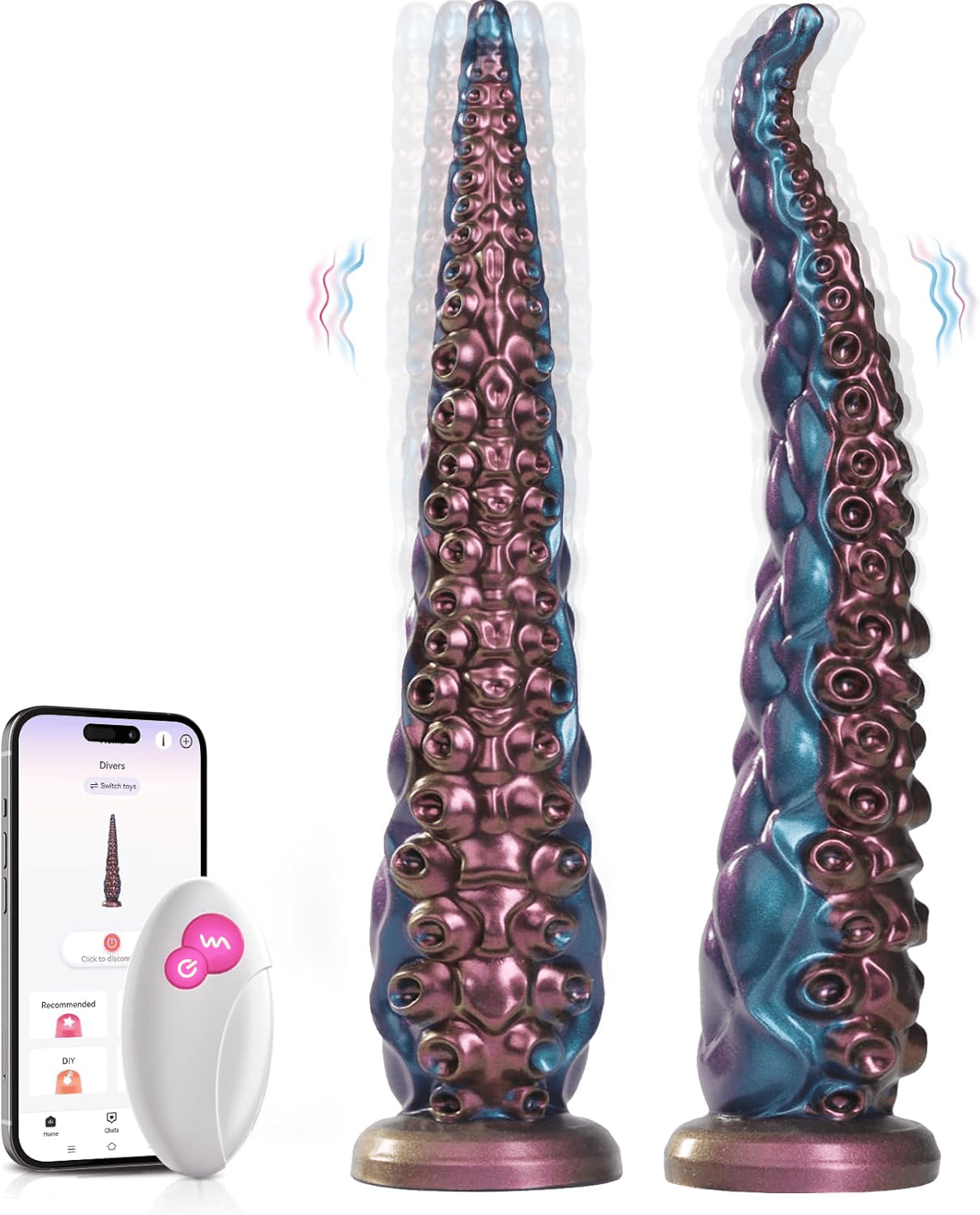 Tentacle Monster Dildo Vibrator – 14.6 Inch Long Silicone Dildos with 10 Vibration Modes, AI Sync App & Remote Control, Suction Cup Dildo for Clit G - Spot, Adult Sex Toys for Women Men Couples - SinfulX - 
