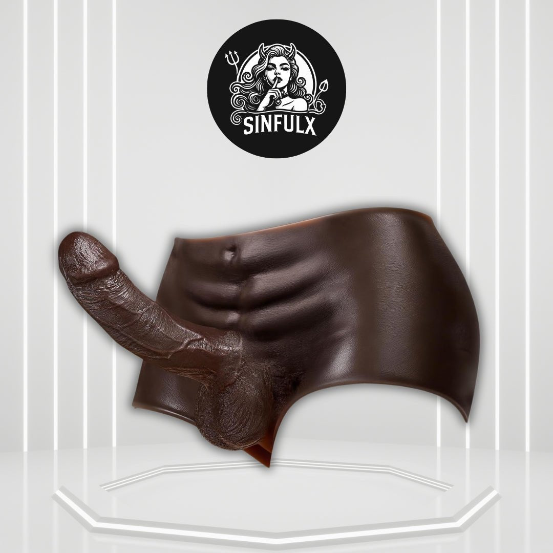 NoirFlex Ebony Strapless Dildo Panty 7.3 Inch - SinfulX -