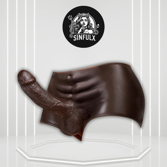 NoirFlex Ebony Strapless Dildo Panty 7.3 Inch - SinfulX -