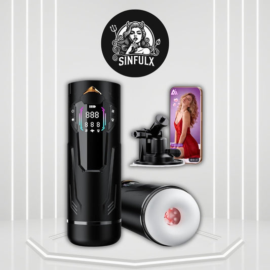 MaxionX AI Male Masturbator Thrust Suction LCD App - SinfulX -