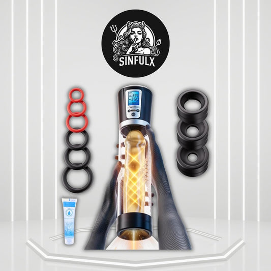 EnduroVac Electric Penis Pump with LED & Rings - SinfulX -