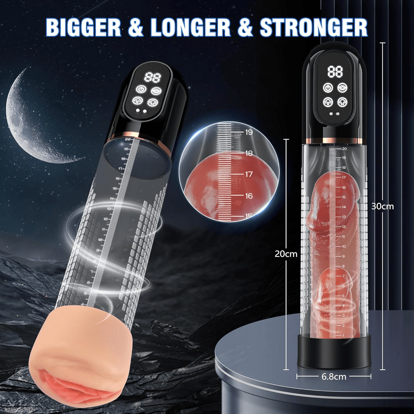 PulseVac Electric Penis Pump with Auto Modes & Suction - SinfulX - Personal Care > Sexual Wellness > Penis Pump