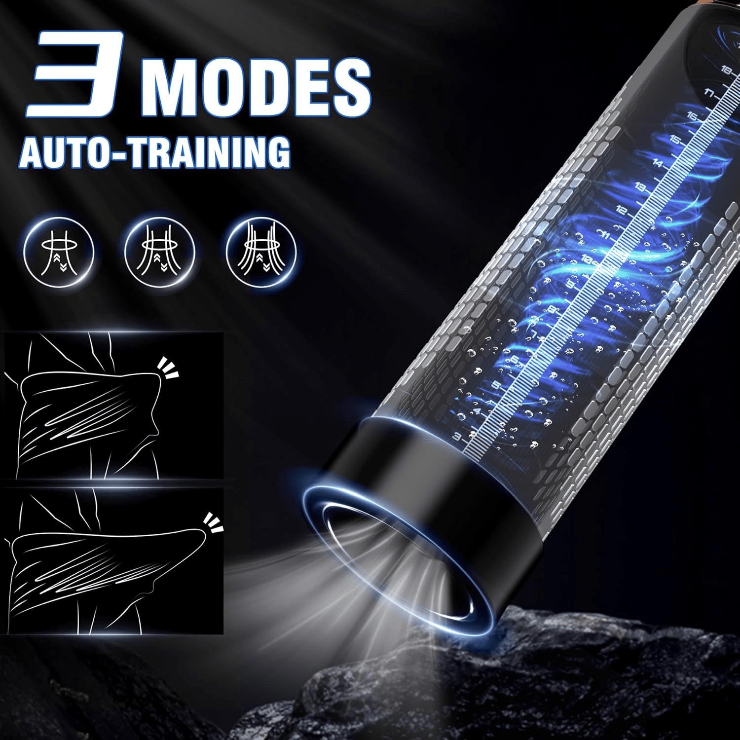 PulseVac Electric Penis Pump with Auto Modes & Suction - SinfulX - Personal Care > Sexual Wellness > Penis Pump