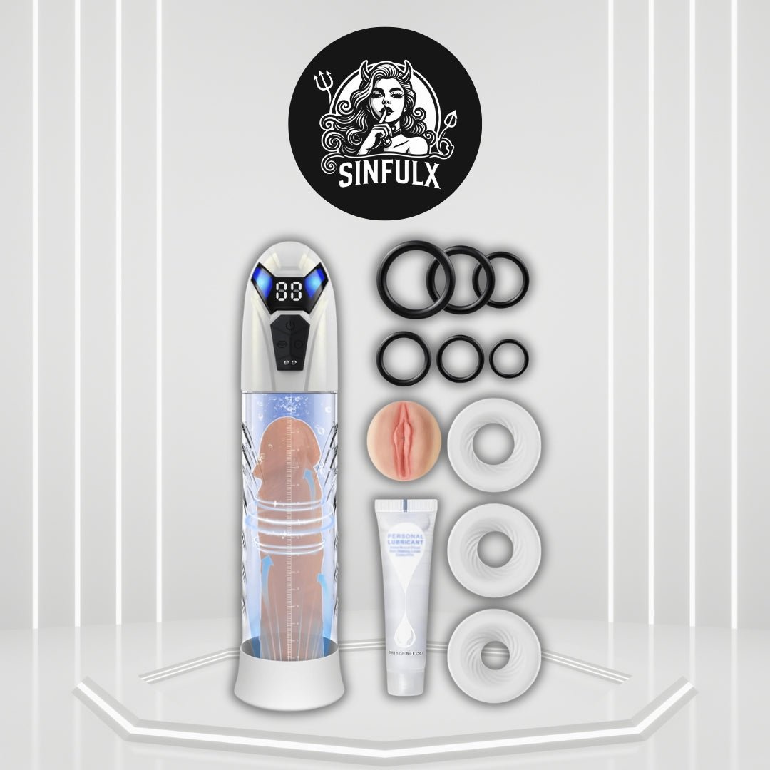 VigorFlux Electric Penis Pump 10 Modes & Powerful Suction - SinfulX -