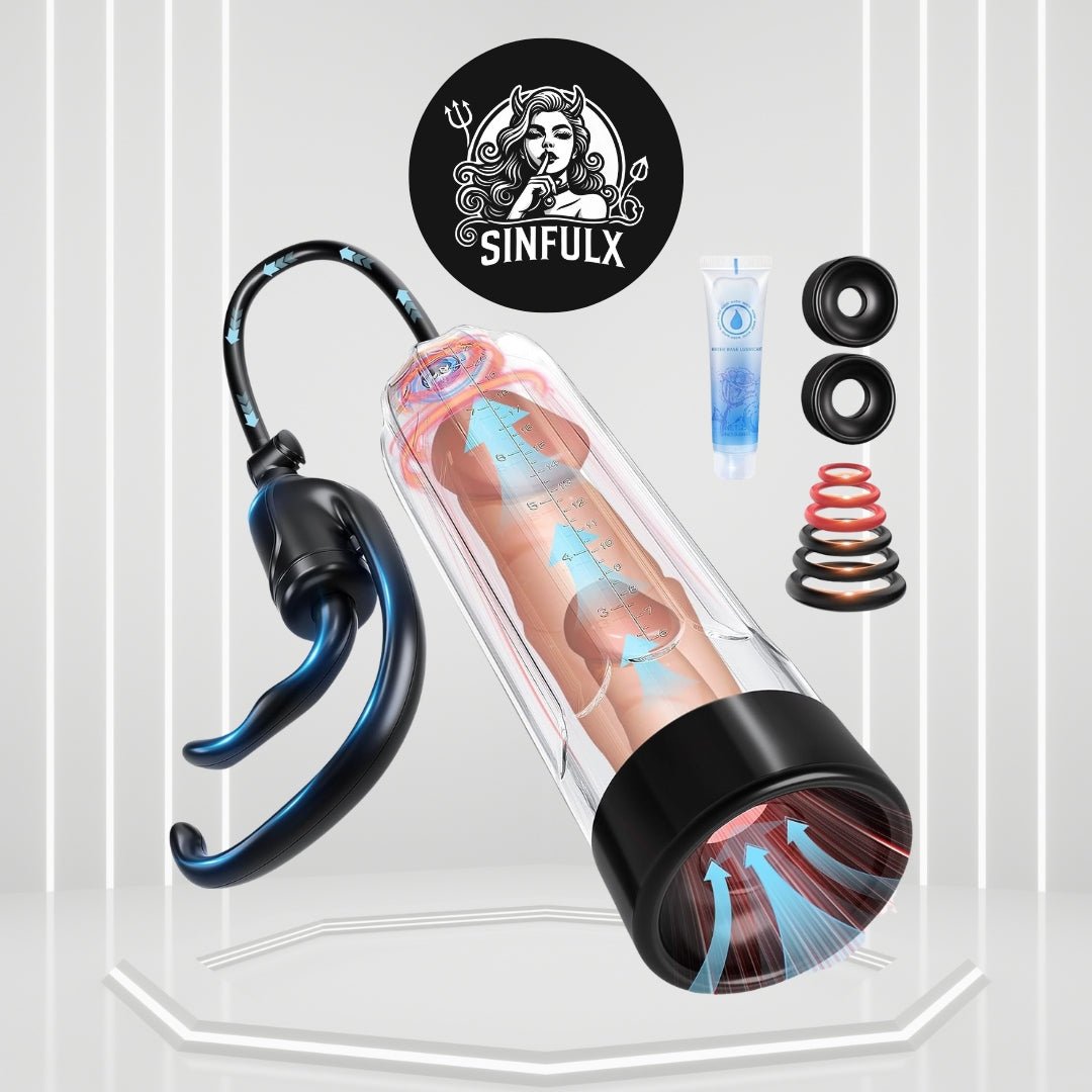 GripCore Manual Penis Pump with Rings & Sleeves - SinfulX -