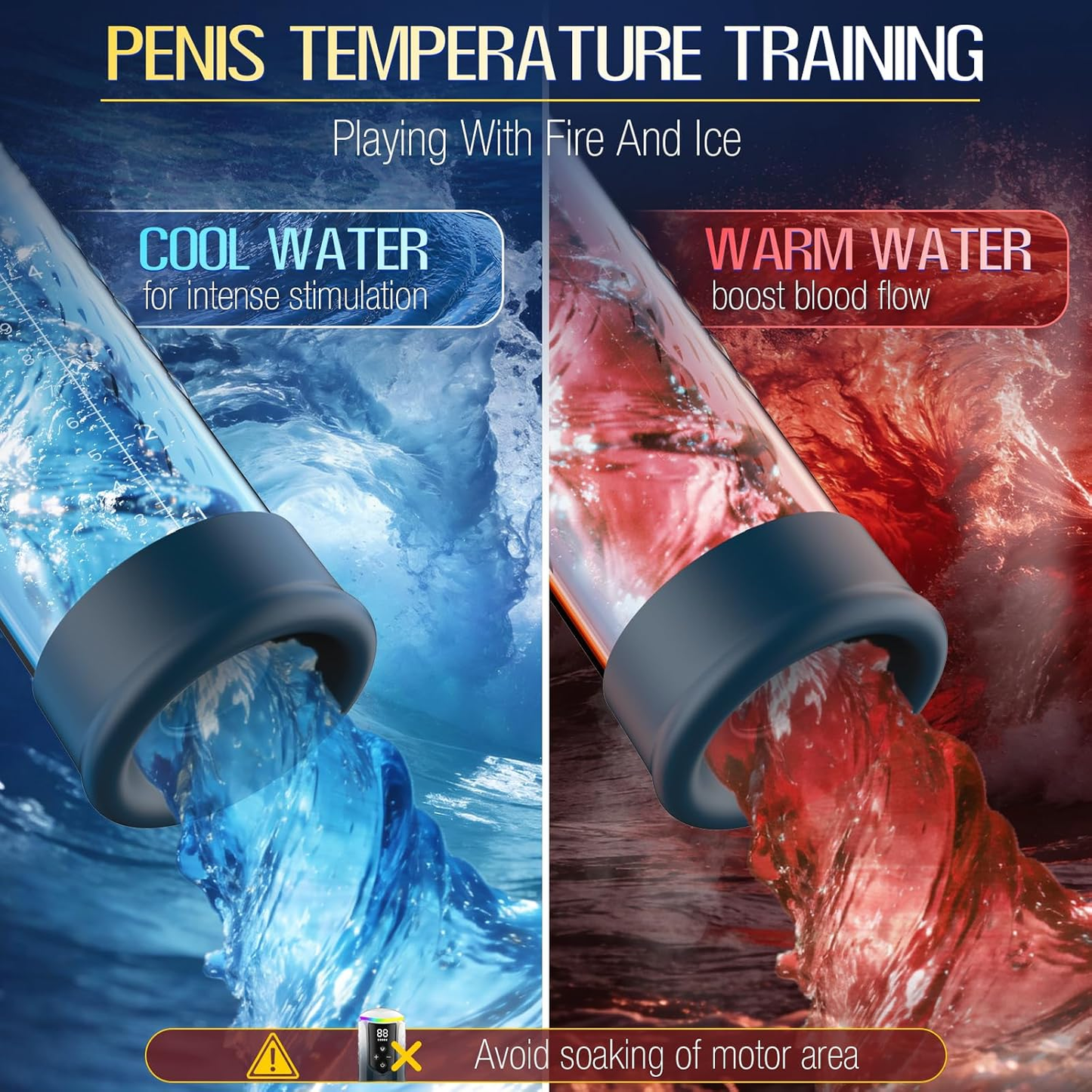 AquaBurst Penis Pump 5 Modes Burst LCD Display - SinfulX - Personal Care > Sexual Wellness > Penis Pump