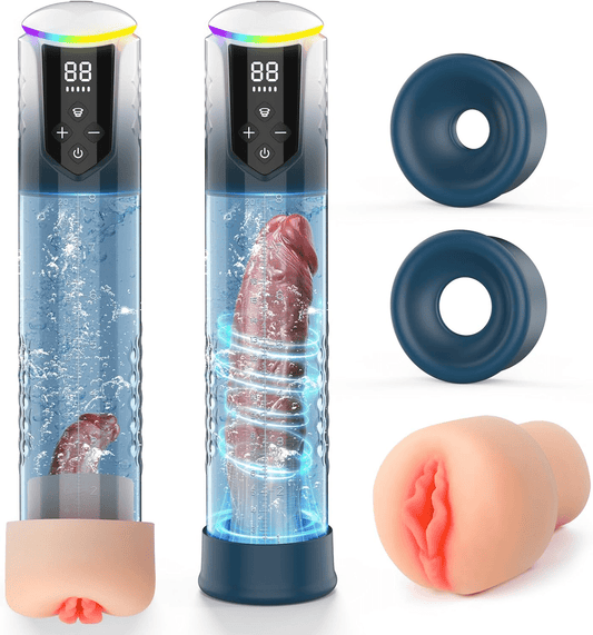 AquaBurst Penis Pump 5 Modes Burst LCD Display - SinfulX - Personal Care > Sexual Wellness > Penis Pump