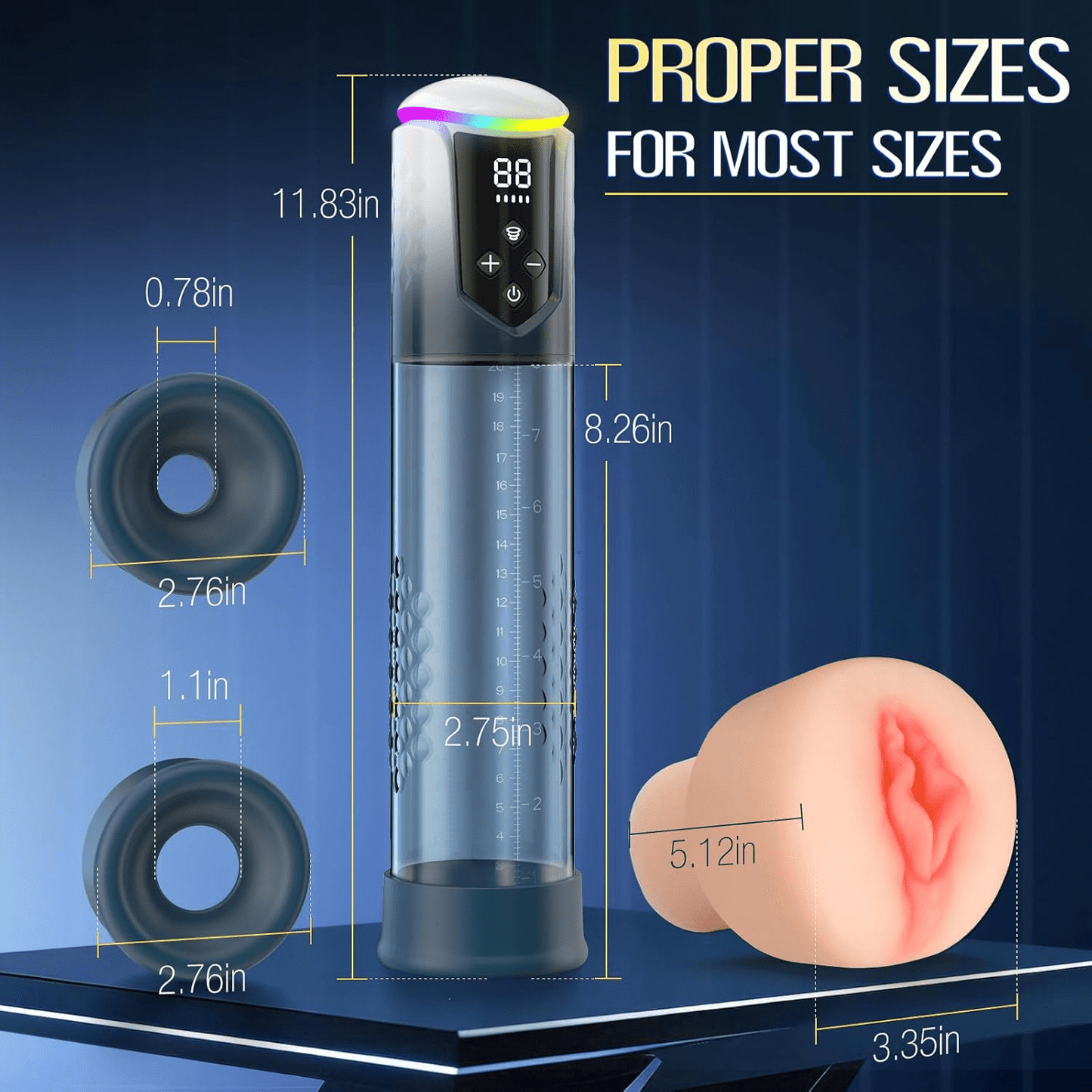 AquaBurst Penis Pump 5 Modes Burst LCD Display - SinfulX - Personal Care > Sexual Wellness > Penis Pump