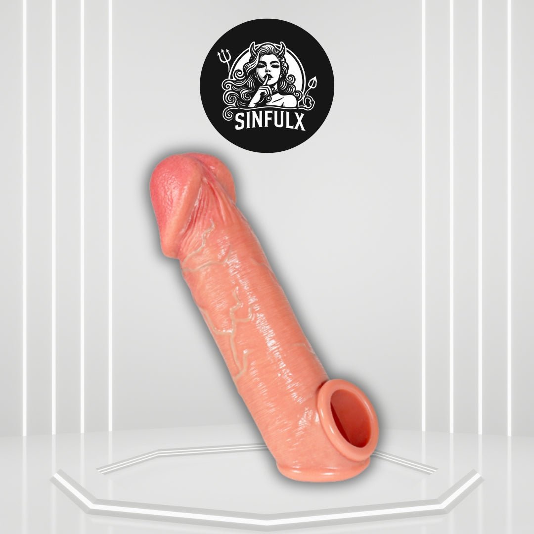 TitanGlans Penis Sleeve 8.5” Silicone Glans Girth Extender - SinfulX -