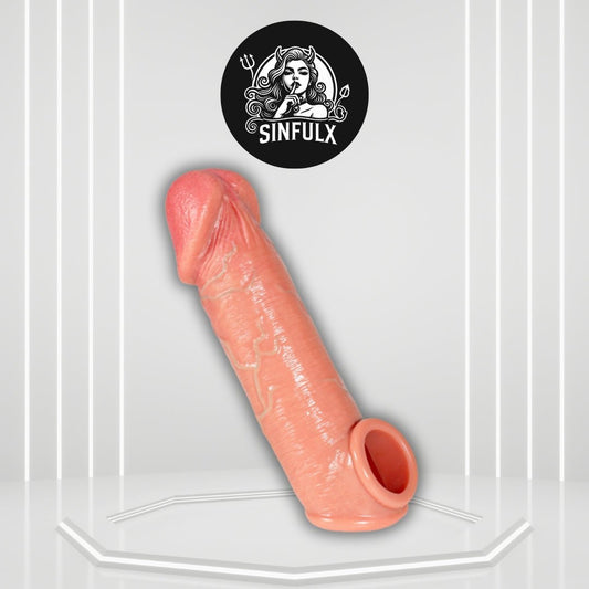 TitanGlans Penis Sleeve 8.5” Silicone Glans Girth Extender - SinfulX -