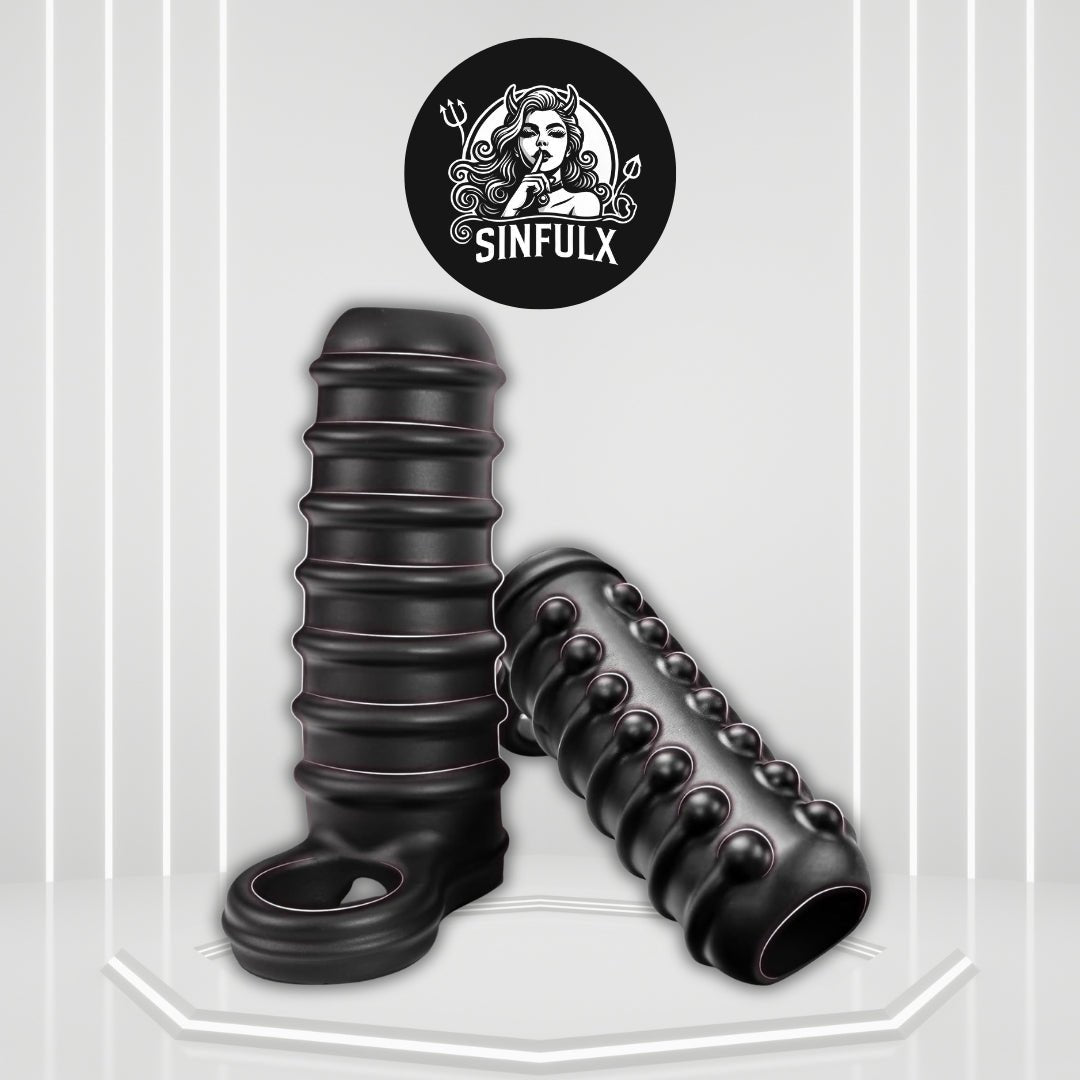 TextureMax Penis Sleeve Girth Enhancer Silicone Ring - SinfulX -