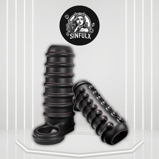 TextureMax Penis Sleeve Girth Enhancer Silicone Ring - SinfulX -